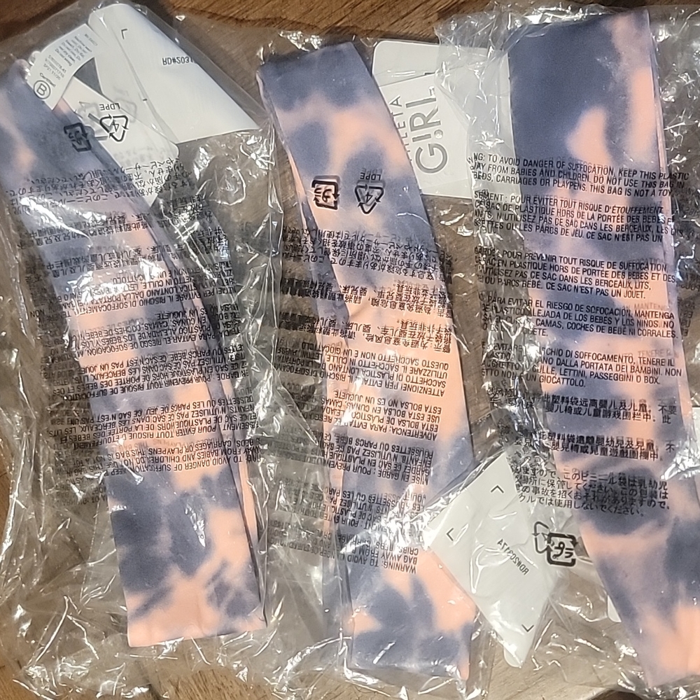 Athletic girl headbands fits adults set of 3
